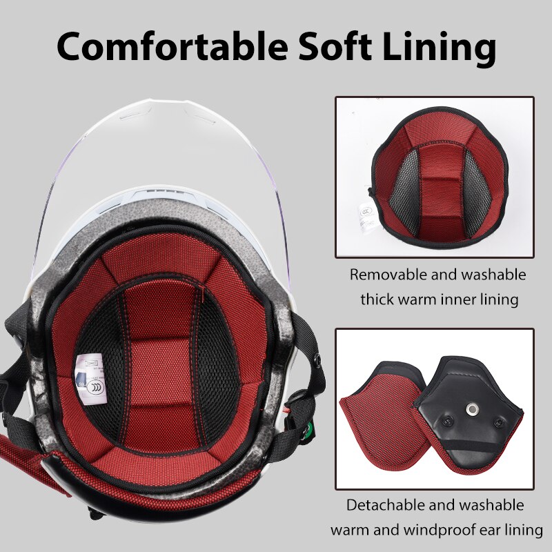 YEMA-medio casco de motocicleta Vintage para hombre y mujer, protector de seguridad para Moto eléctrica y ciclismo