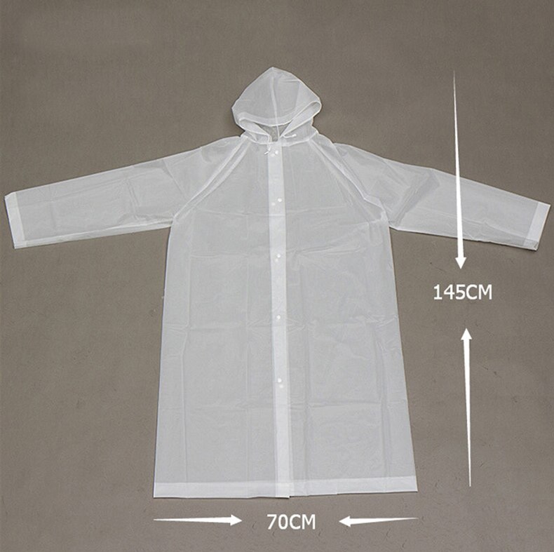 Moda donna a buon mercato giacca lunga semi trasparente impermeabile con cappuccio cappotto antipioggia EVA amichevole EVA trasparente sottile impermeabile donna
