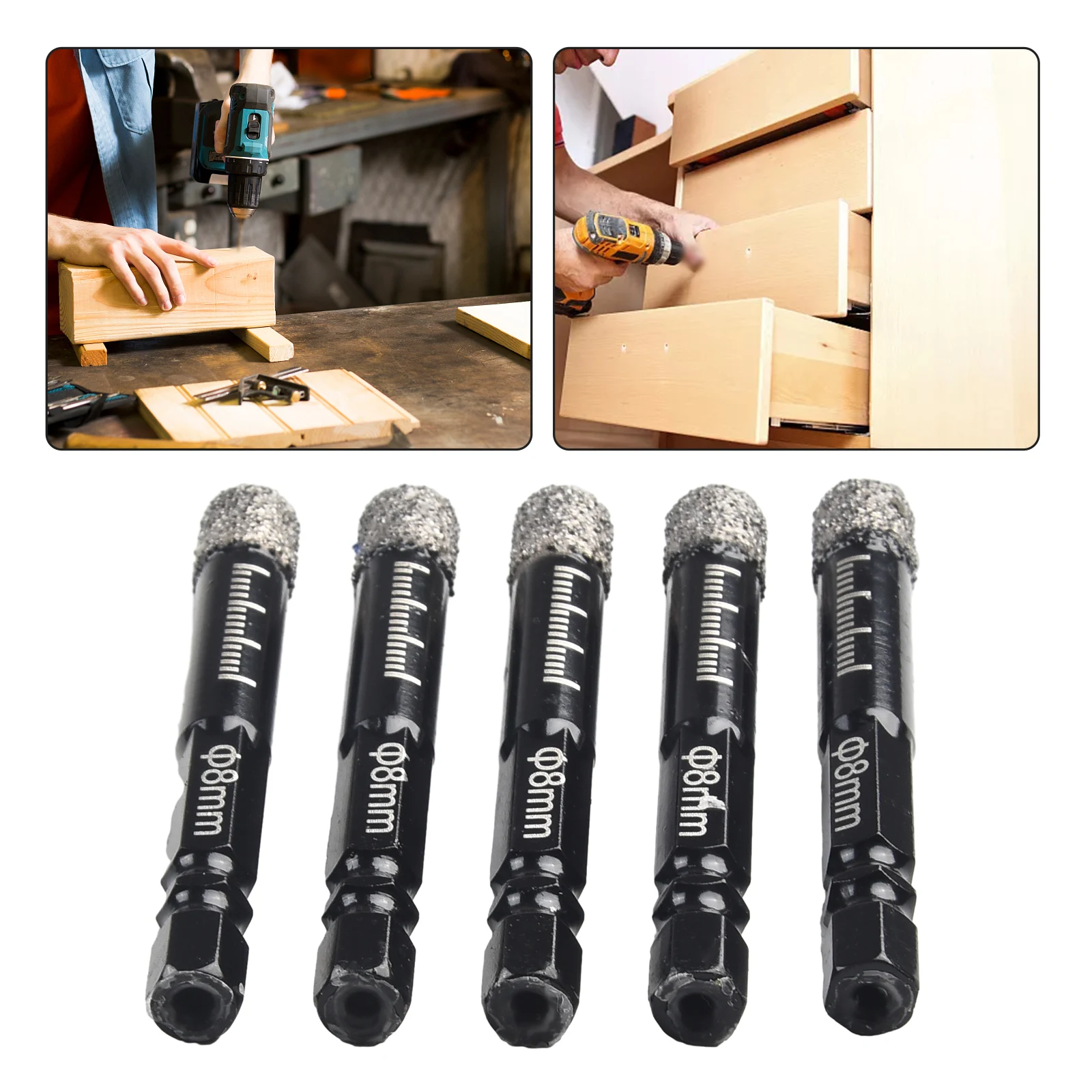 6/8/10/12/14mm Diamond Dry Drill Bits Hole Saw Cutter For Marble Ceramic Tile Drilling Granite Masonry Concrete