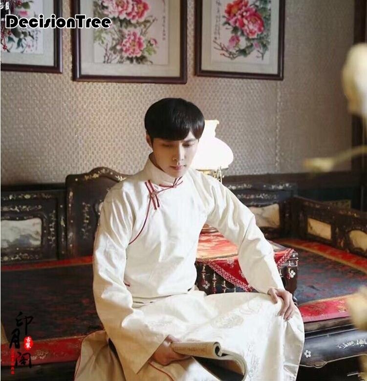 chinese men silk robe novelty traditional embroidery dragon kimono yukata bath gown