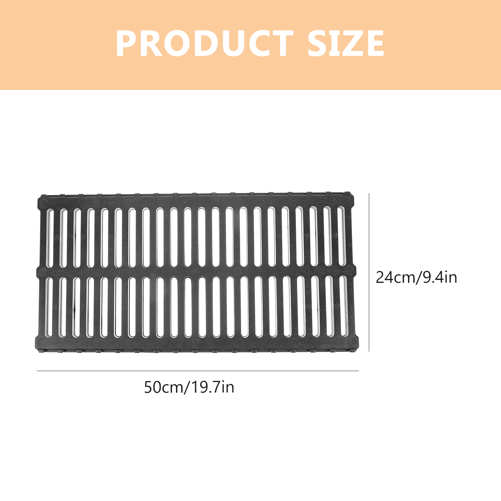 Plastic Trench Cover 500x200x20mm Drain Grate Kitchen Restaurant Sewer Replaceable City Drainage Accessories Resin Manhole Cover