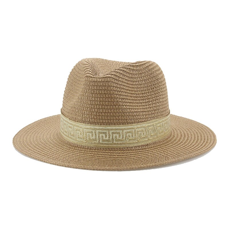 Cappelli per donna cappello a secchiello cappello estivo da donna cappello da sole solido cappelli di paglia fascia cappelli da spiaggia Casual per uomo cappello estivo Sombreros De Mujer: khaki