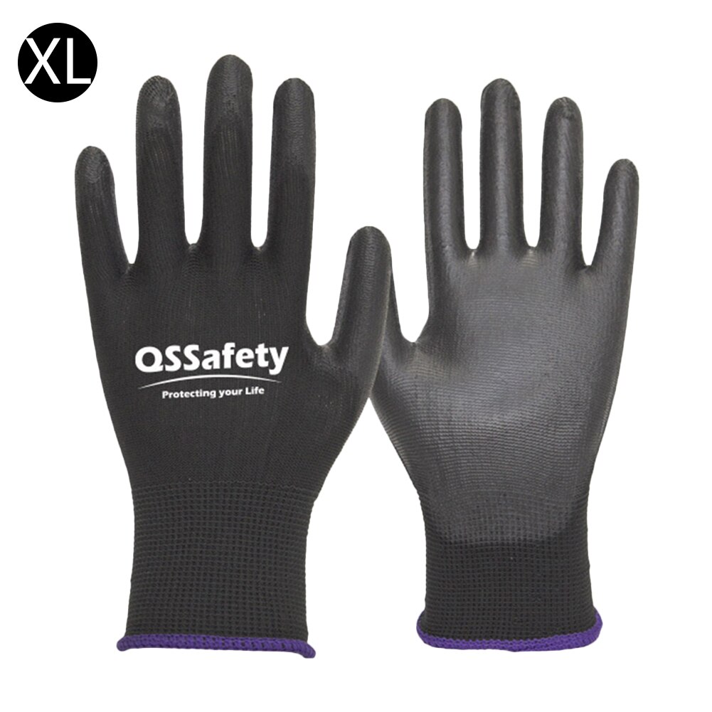 Gardening Working Gloves Anti-static Breathable Wear-resistant Work Gloves For Digging Planting Garden Tools: Black / XL