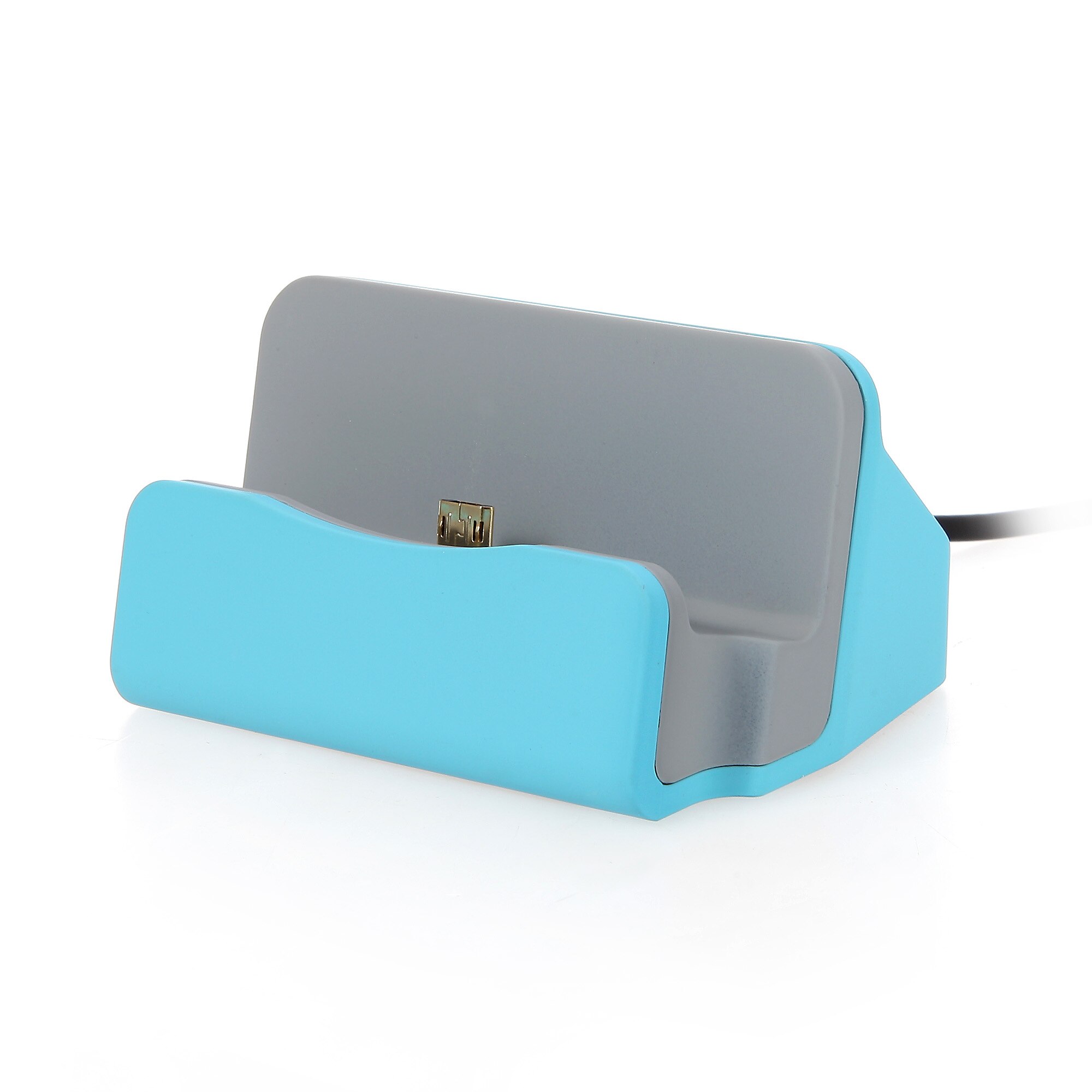 Per iPhone supporto per telefono Android Base di ricarica Dock per Xiaomi Huawei supporto per telefono da tavolo Samsung supporto per telefono accessori sincronizzazione dati: Micro USB Port / Blue