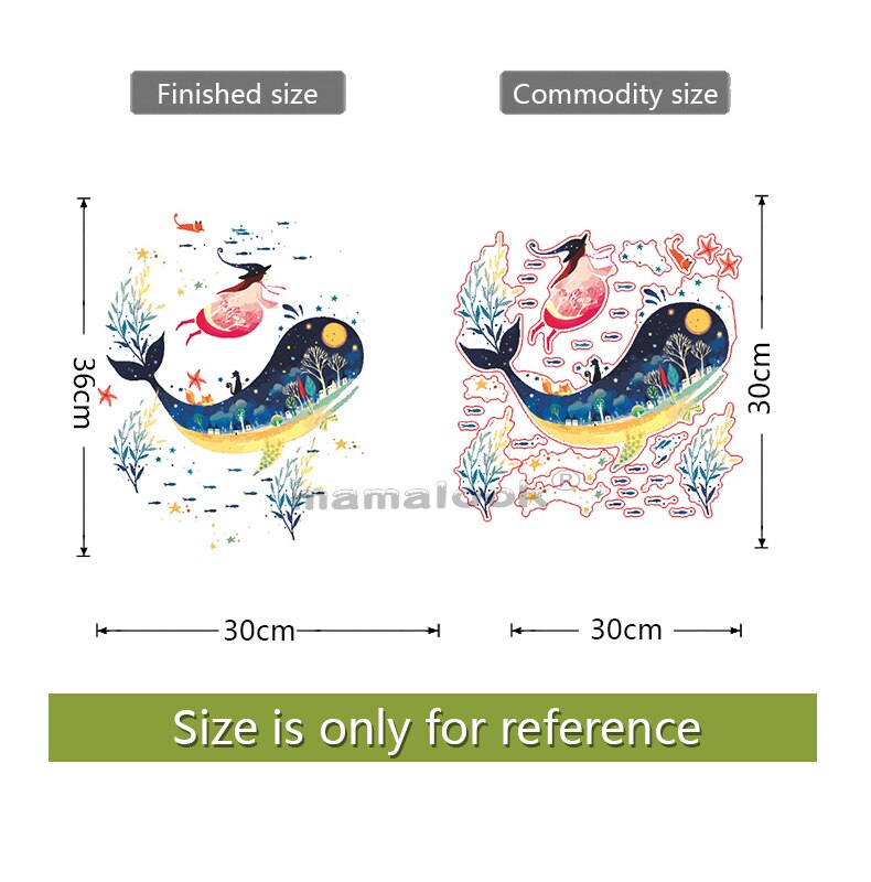 Cartoon fish stickers Home Decoration Underwater Scenery Mural Art Bathroom Kitchen Decor Decals: 06