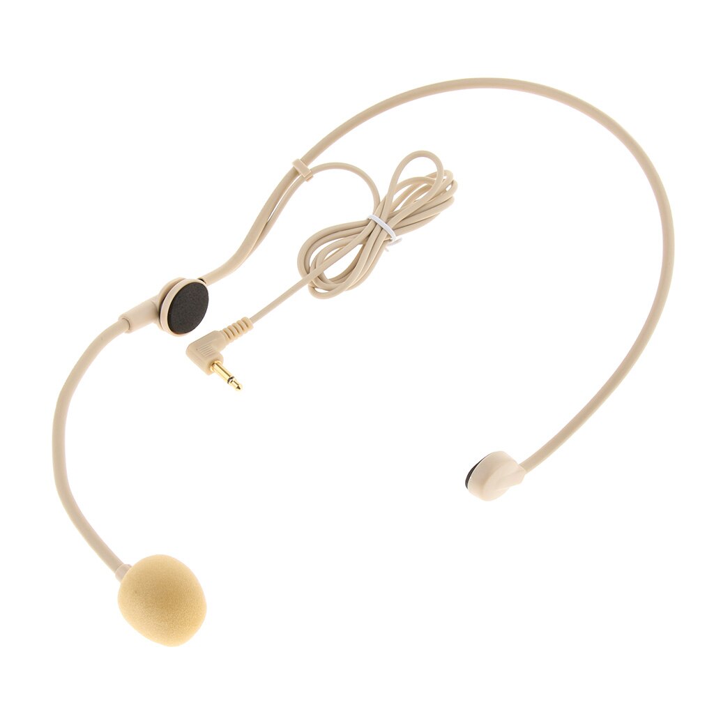 Mini 3.5mm Wired Headset Headworn Microphone for Tour Guide Teaching Speech