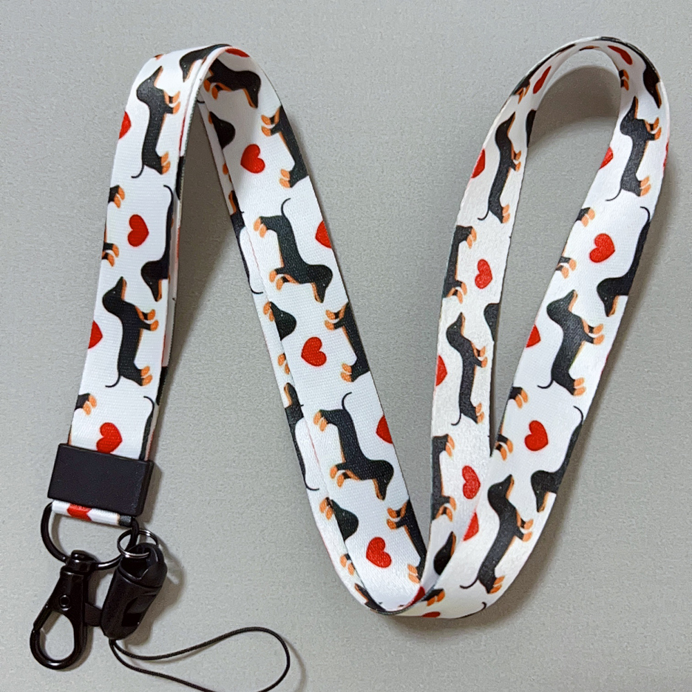 Dachshund Dog Men’s Lanyard Dog Print ID Badge Holder Lanyard for Keys Chain Cool for Boys: Blue / Green