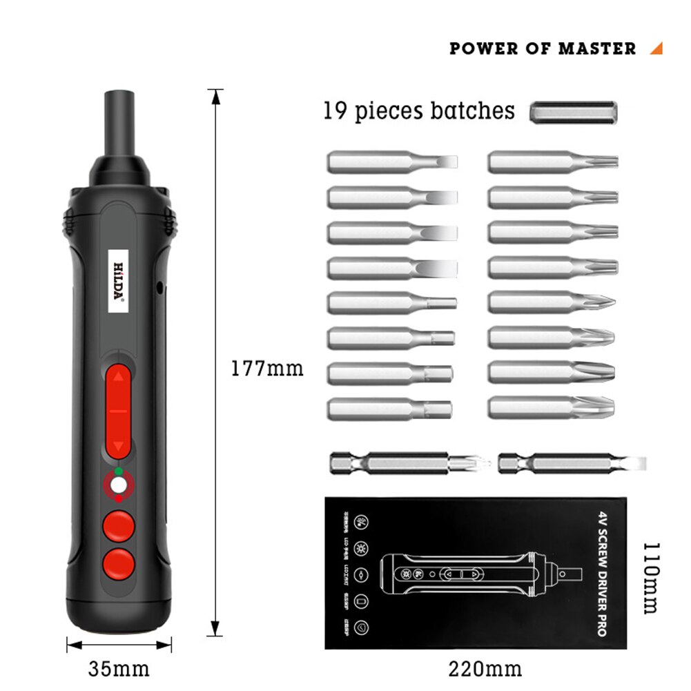Electric Screwdriver Electric with LED Light USB Rechargeable Strong Toughness Portable Manual Electric Screwdriver