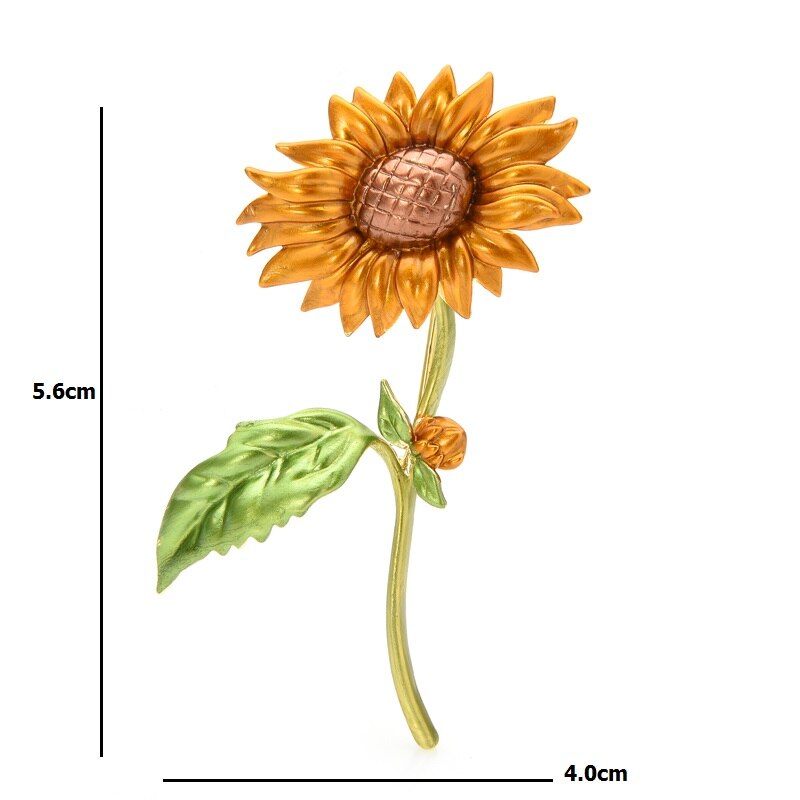 Wuli & niemowlę nowa emalia słonecznik broszki kobiety mężczyźni kwiat wesela biuro broszka przypinki prezenty
