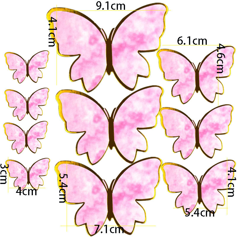 Décoration de gâteau en forme de papillon à faire soi-même, Toppers de Cupcake, papier violet et rose, carte papillon, déesse de la fête des mères, beau décor de gâteau, 10 pièces