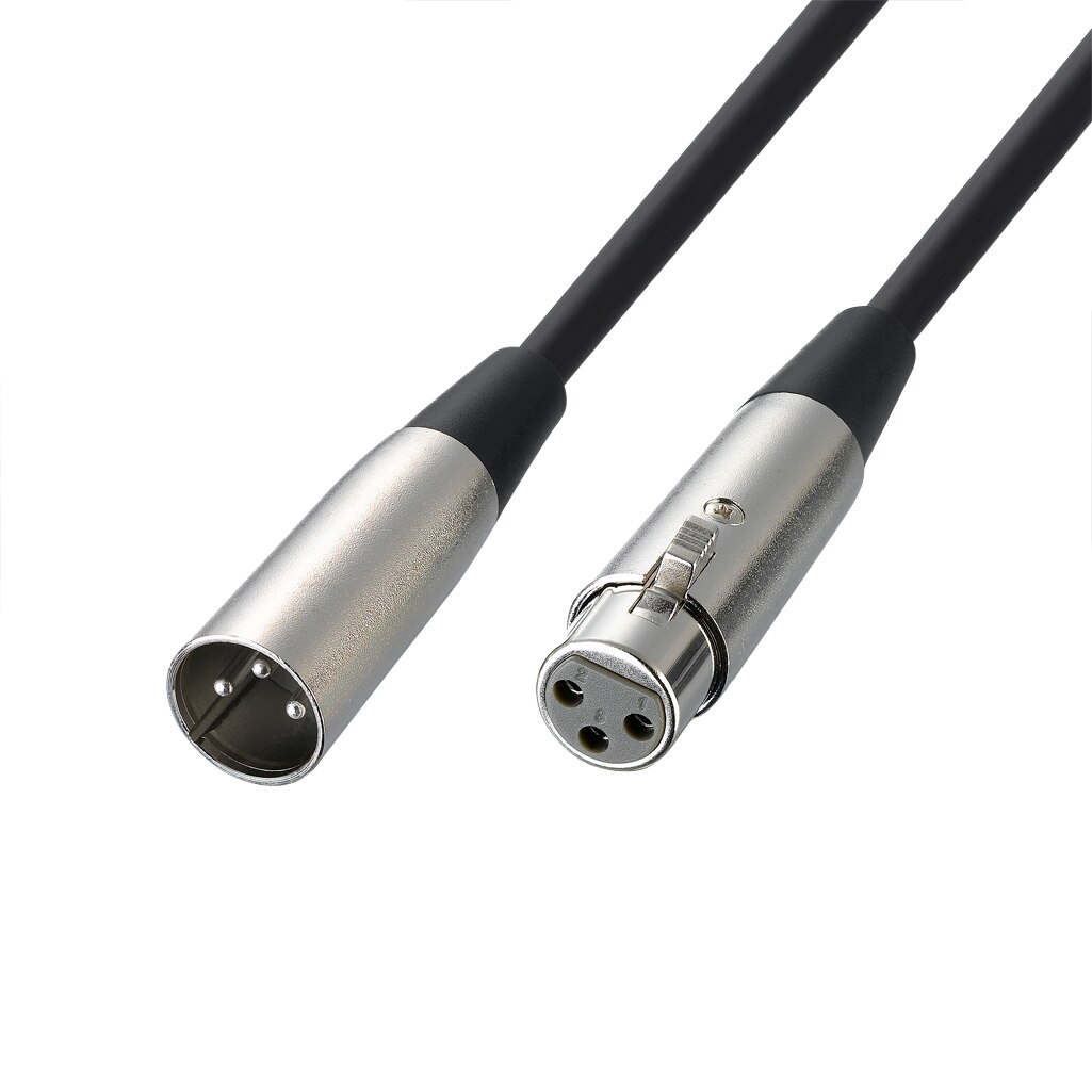 3- pins xlr mannelijke naar vrouwelijke microfoon audiokabel verlengkabel audio gevlochten afscherming microfoonkabel gouden draad lijn 0.3m/1m/1.8m/3m: Zwart / 1.8m