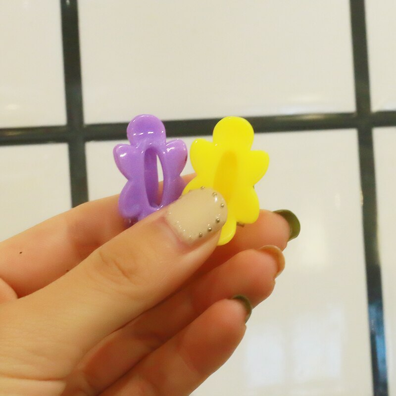 10 /20pcs Baby Girls Small Hair Claw Cute Candy Color Flower Blossoms Jaw Clip Children Hairpin Hair Accessories