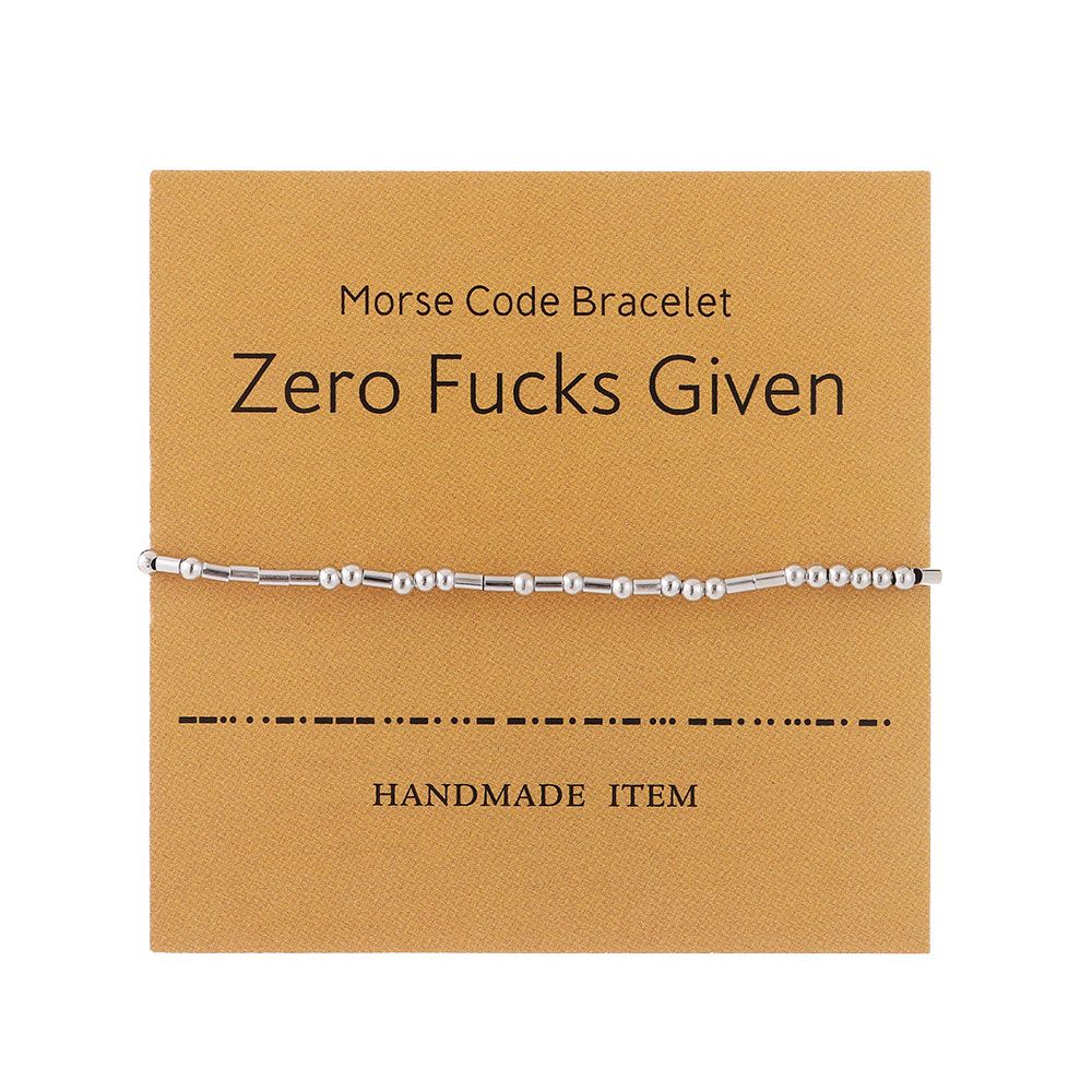 Código morse pulseiras abençoado grato senha casal pulseiras com cartão valentinesgifts dia aniversário lembrança presentes de aniversário: Zero Fucks Given