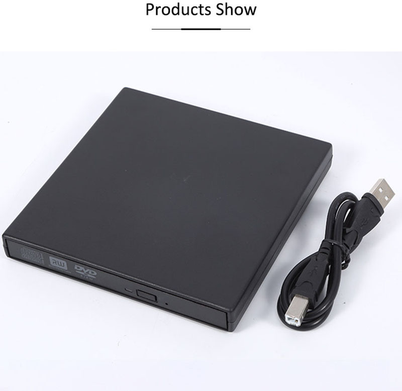 Slim Usb 2.0 Draagbare Externe Dvd Rom Optische Drive Cd/DVD-ROM CD-RW Speler Brander Plug En Play Voor Macbook laptop Desktop Pc