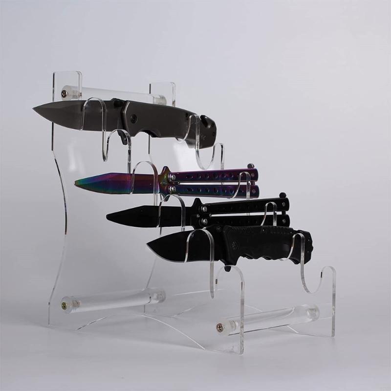 37ME Knife Display Stand 6 Slots Knives Desktop Display Rack for Hunting Knife Holder