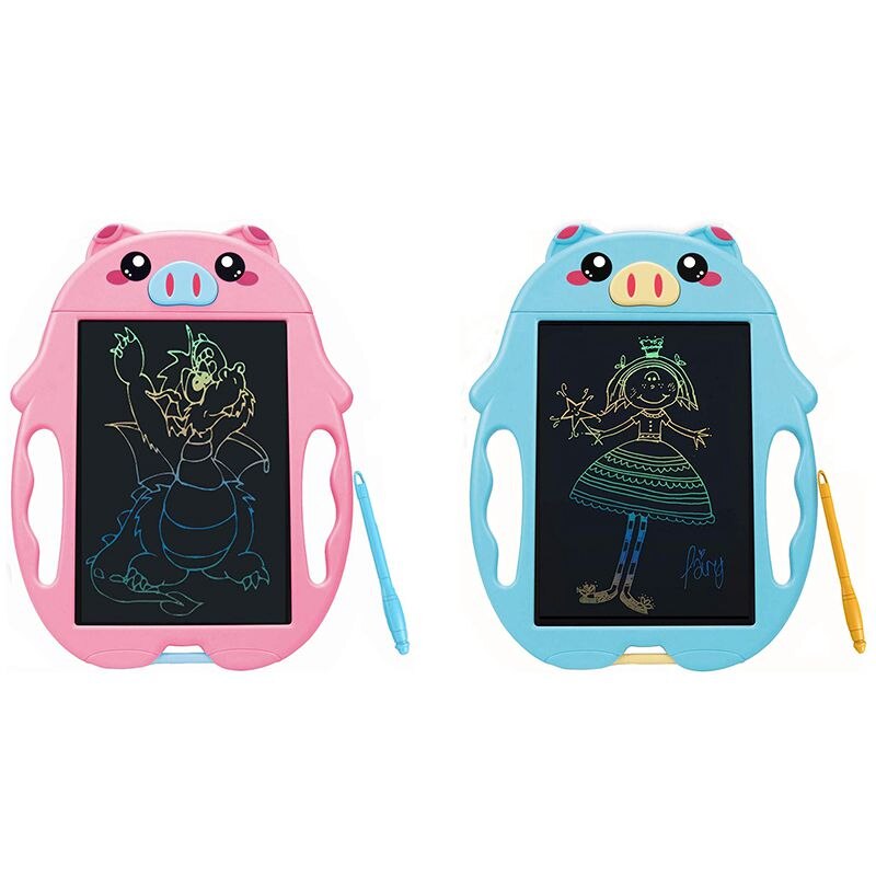 2 Set LCD Writing Tablet , Colorful Doodle Board Drawing Board, Birthday for 2-6 Years Kids, Blue Pig & Pink Pig