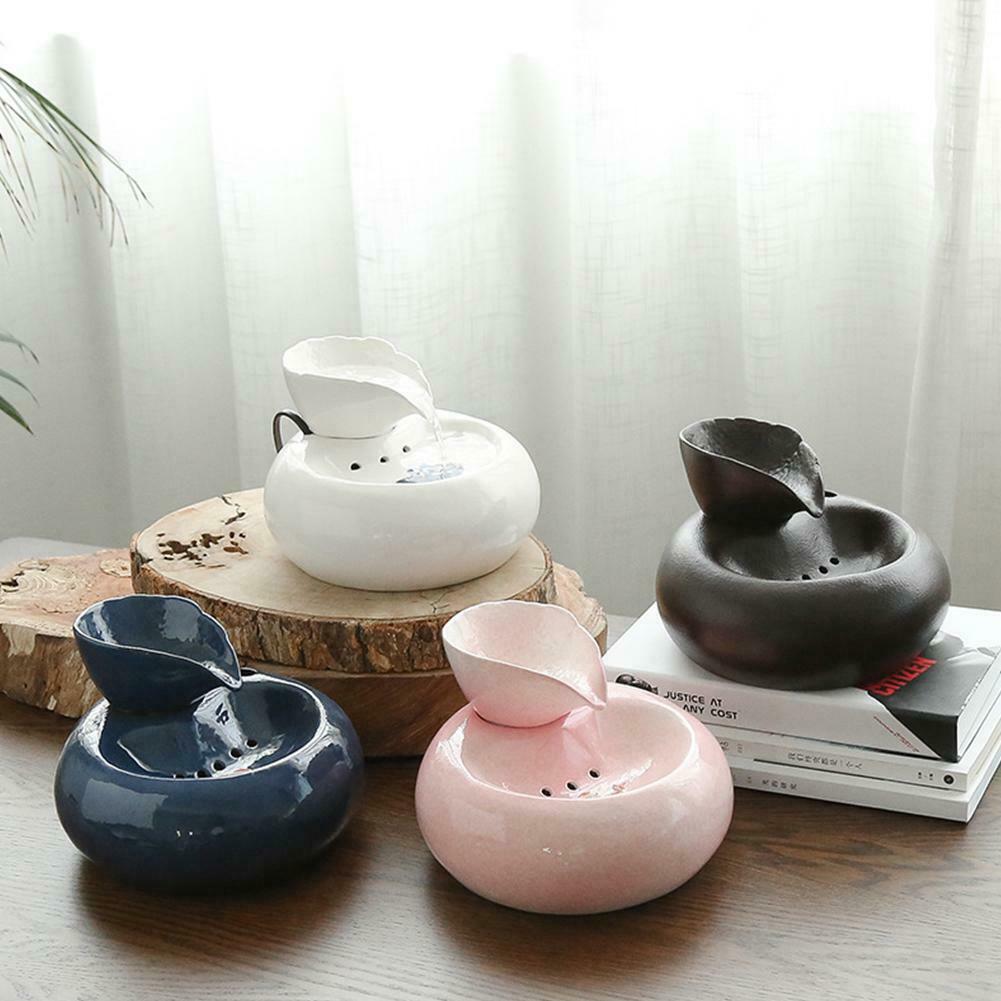 Fuente eléctrica de cerámica para gatos y perros, tazón para beber, fuente de agua automática para gato, dispensador de productos para mascotas, cuenco para comida