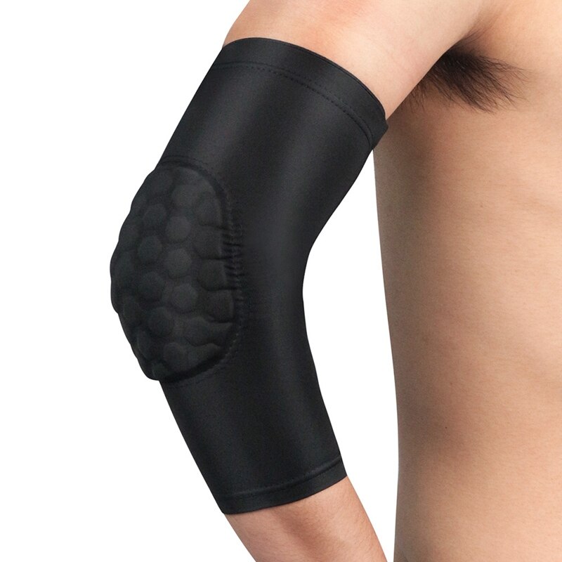 1pc Sport Elbow Pad arm sleeve armband elbow support Breathable Football Fitness Safety brace protector Basketball Arm Sleeve M: Black / XL