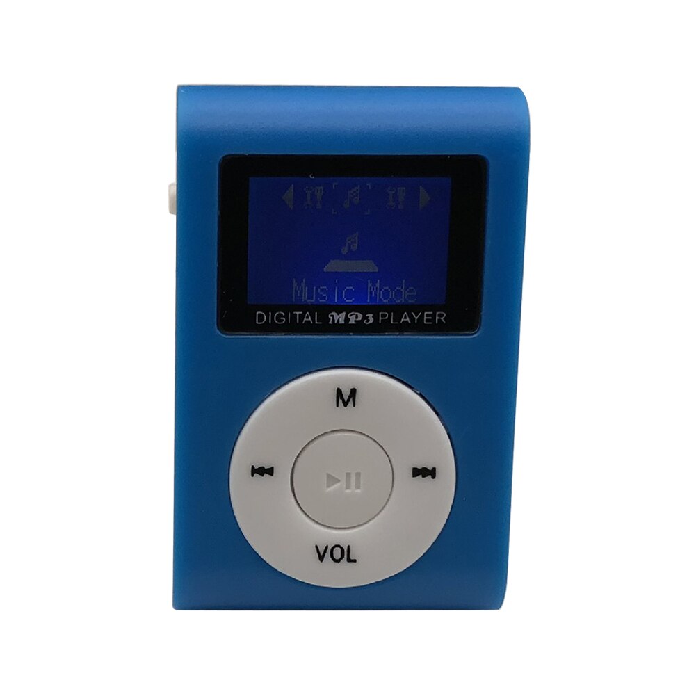 Mini USB MP3 Player Lcd-scherm Ondersteuning Tf-kaart FM Radio: Blue