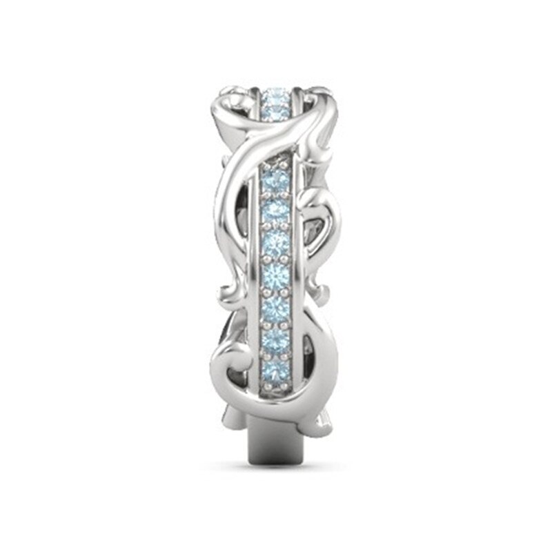 FDLK Delicate Dames Bloem Rank Ring - Witte Kristal - Trouwring - Zinklegering & Koper