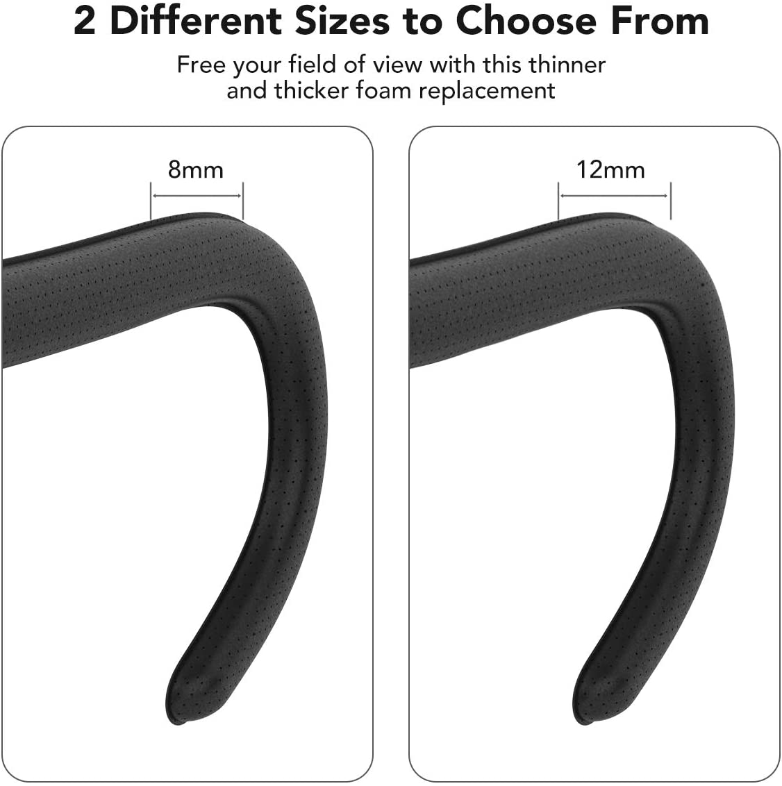 KIWI VR Face Cover Cushion Replacement(8mm/12mm) For Face Pad Only Usable for Oculus Quest 1 PU Leather Facial Interface