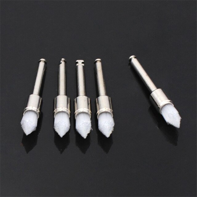 10 sztuk dentystyczny kolorowe polerka szczotka wskazał głowy nylon biały szczotka robić polerowania es dentysta szczotka robić polerowania dla kątnica: Pointed głowa 10szt