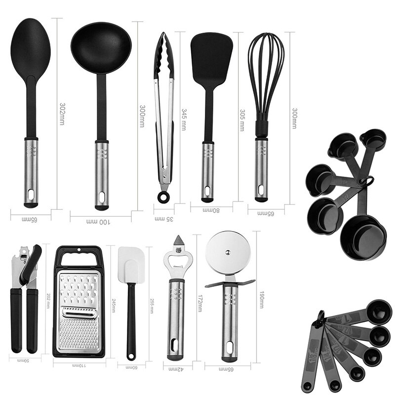 Kitchen Utensil Set - 23 Pcs Nylon Cooking Utensils Set for Non Stick Pans Kitchen Set - Kitchen Gadgets Cookware Set