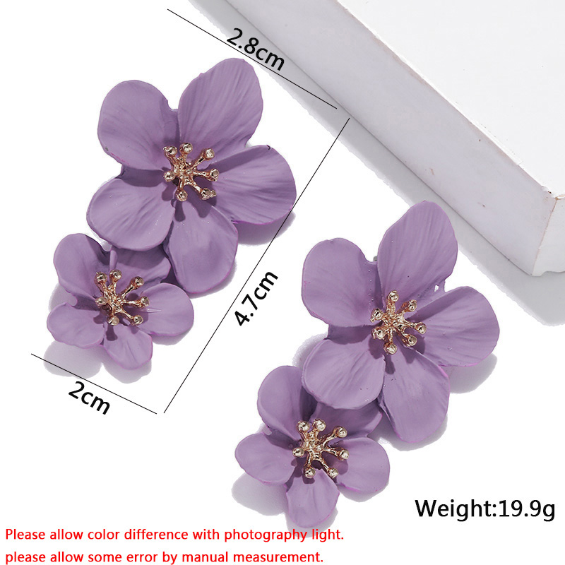 Pendientes colgantes de Color púrpura para mujer, colgantes de botella, pendientes colgantes en forma de C, pendientes de mariposa y flores, de al por mayor