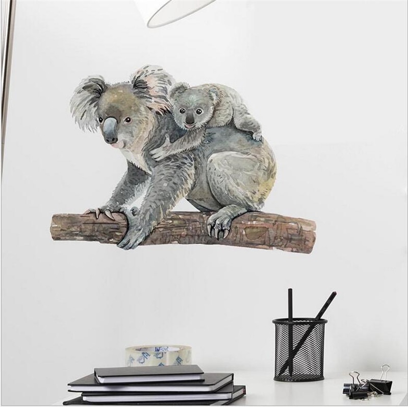 3d Vivid Koala Muursticker Decoratie Woonkamer Decor Muurschildering Behang Creatieve Dieren Stickers