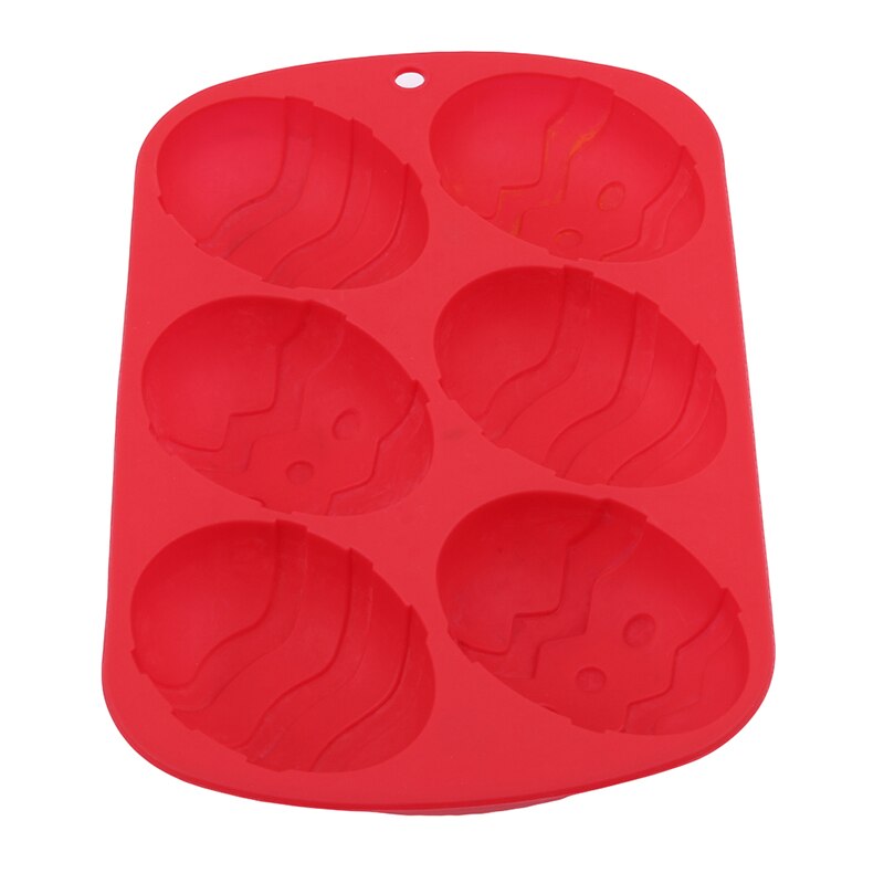6 Different Shapes DIY Handmade Silicone Soap Mold Chocolate Biscuit Fondant Cake Decor Template Cake Baking Mold Tool: Style3 Red