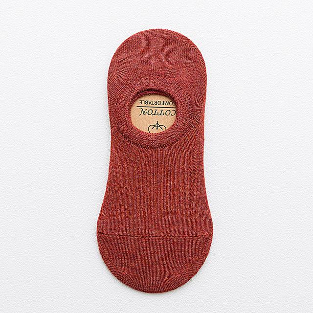 Zomer antislip onzichtbare no show sokken effen snoepkleur gekamd katoen japanse vrouwelijke casual bootsokken: Rood