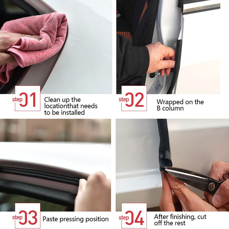 Auto Deur Rubber Afdichting Strip Afdichting Autodeur Edge Rubber Afdichting Voor Auto B Pijler Bescherming Sticker Voor Auto Deur kit