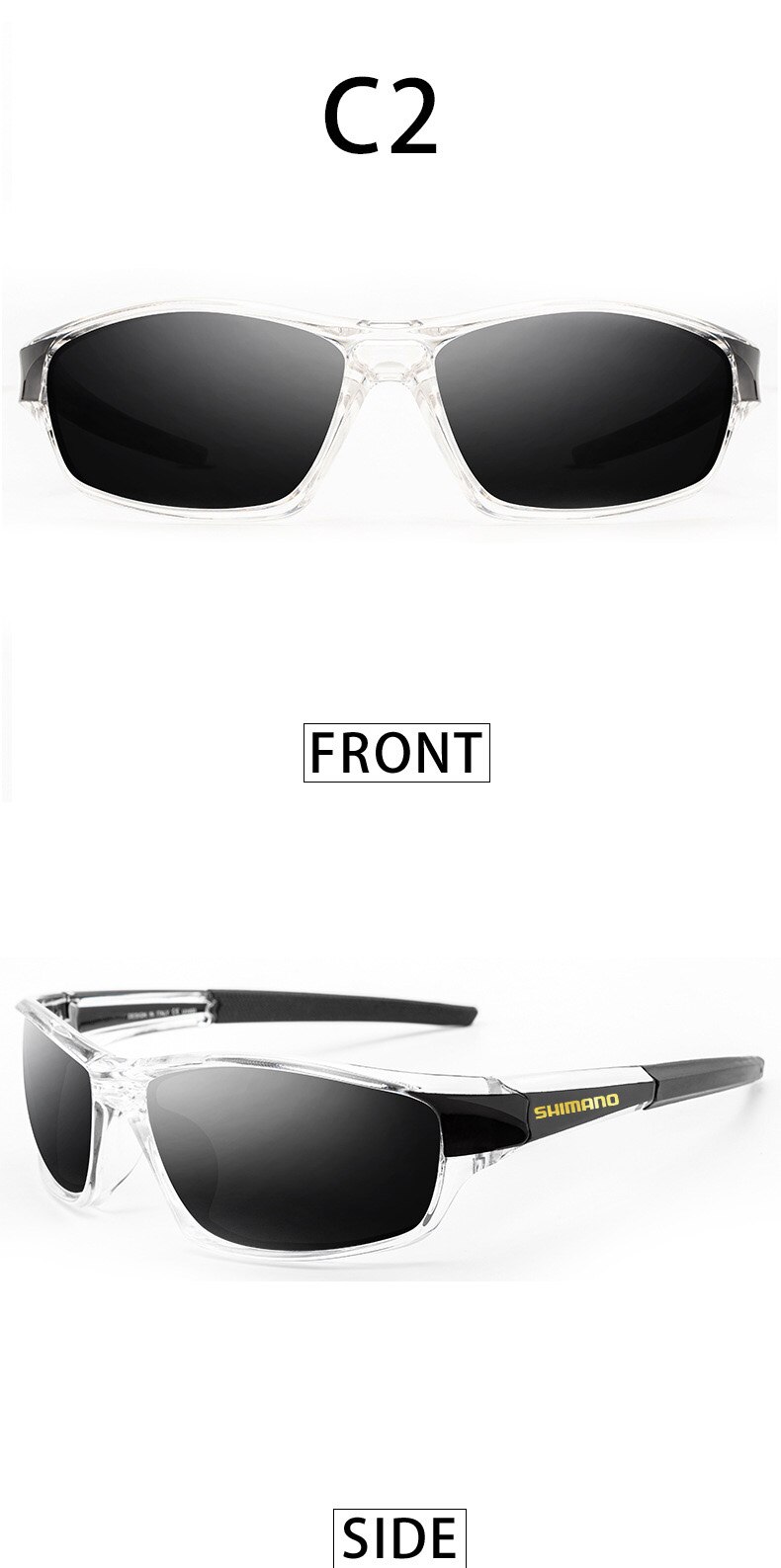 Shimano Vissen Bril Mannen Vrouwen Vissen Zonnebril Bril Camping Wandelen Driving Fietsen Eyewear Sport Zonnebril: C2