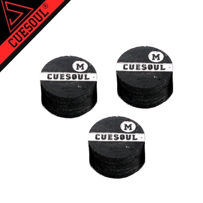 Cueshoul-tacos de billar de cuero cocido de 6 capas, 10mm de diámetro, S, M, H: M  3PCS