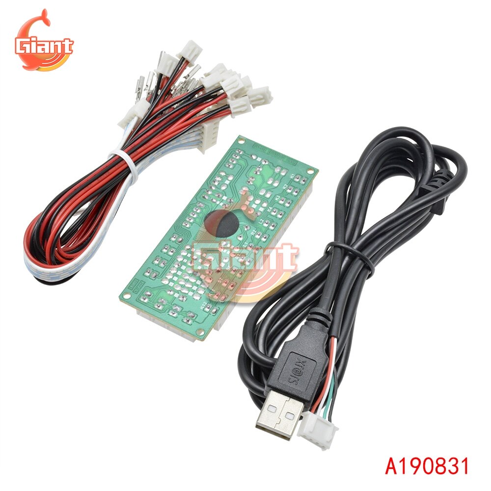 DIY Zero Delay Arcade USB Arcade Joystick Circuit Board Wiring USB Encoder PC to Joystick Fighting Games Replacement Parts 2 Pin