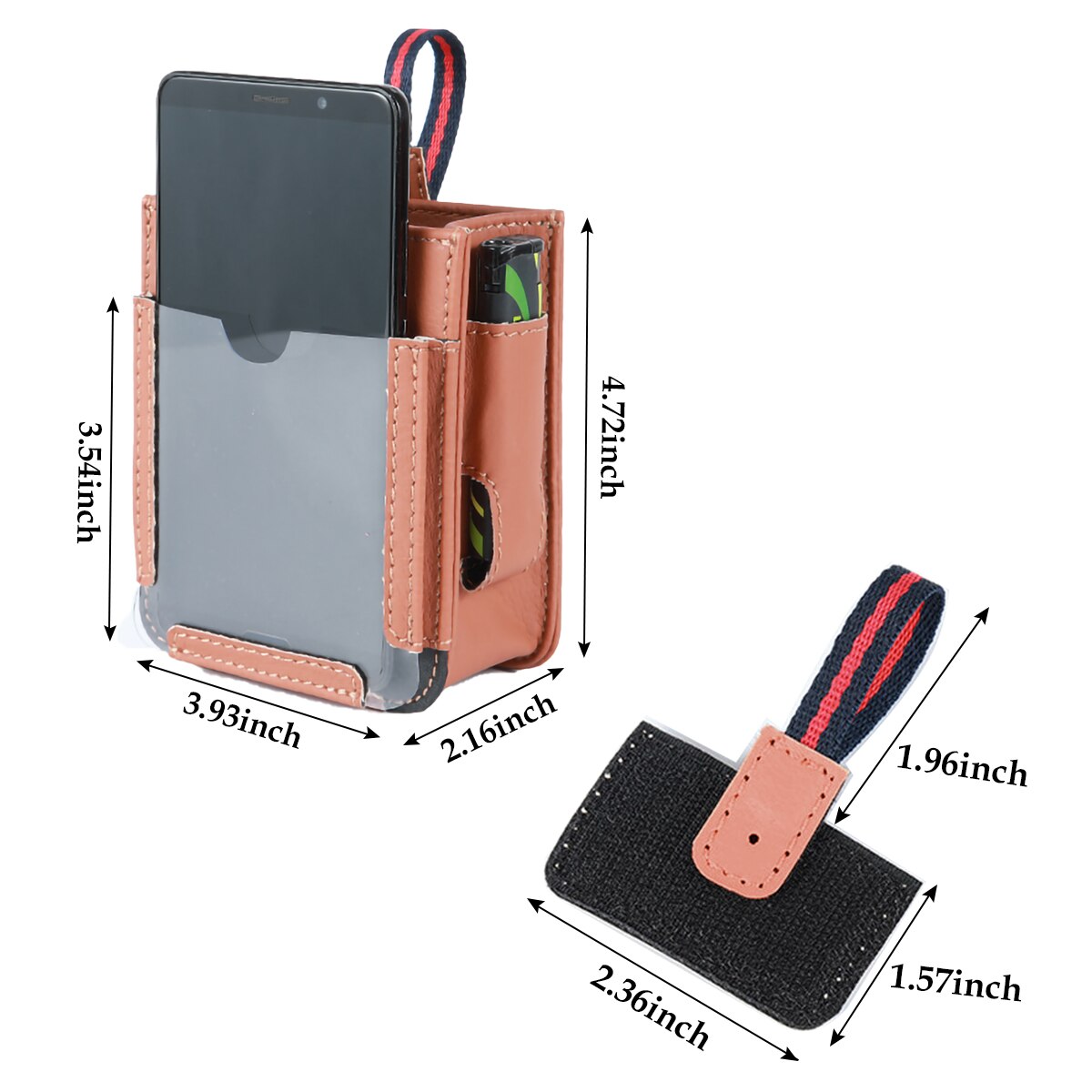 Multifunktionel bilopbevaringspose luftudluftning hængende læderboks briller telefonholder arrangør lomme automotive opbevaringspose: E