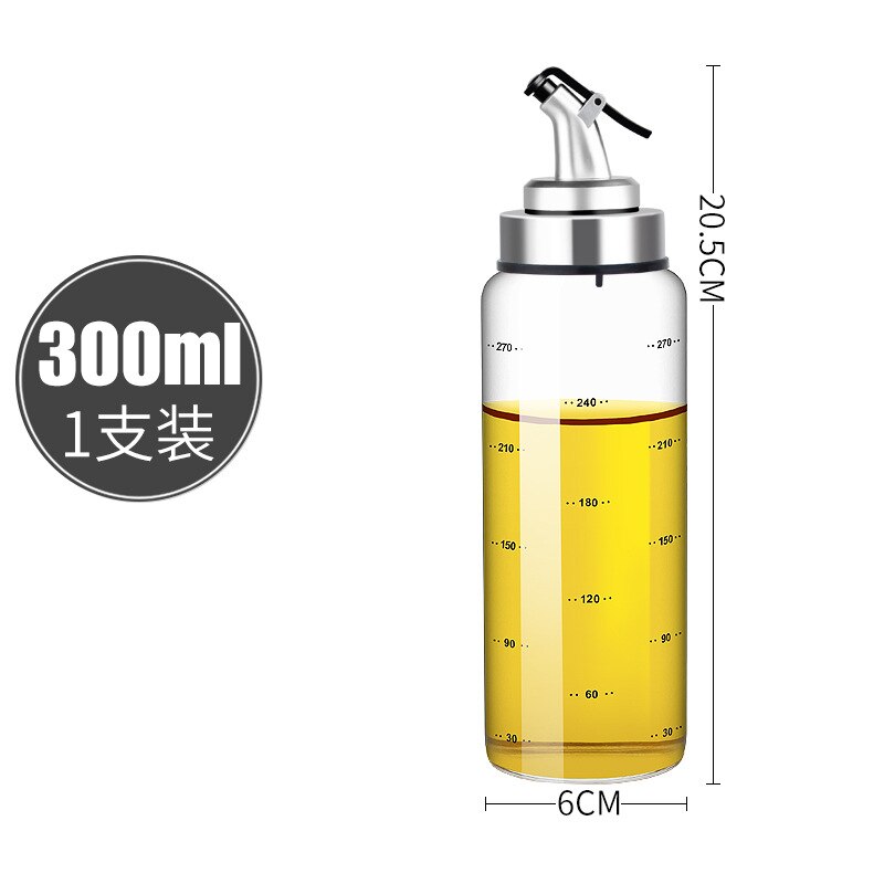 Glas Dispenser Olie Fles Met Dispenser Koken Voor Kruiden Jus Boten Japanse Gerechten Meten Fles Keuken Benodigdheden: 300ML