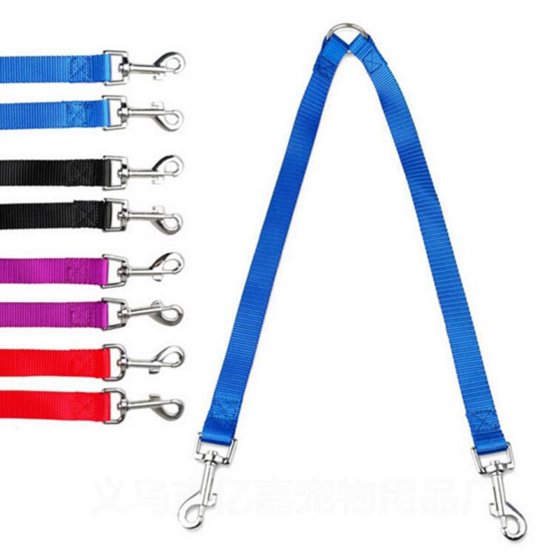 Hondenlijn Koppelaar - Dubbel Twin Lijn - Loop Twee Honden - Effen Nylon