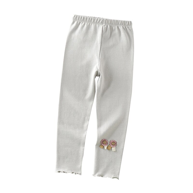 Pour filles Leggings pantalons pour Enfants Printemps Automne Style Coton Filles Stretch Pantalons Enfants Pantalons Décontractés: GRIS / 140