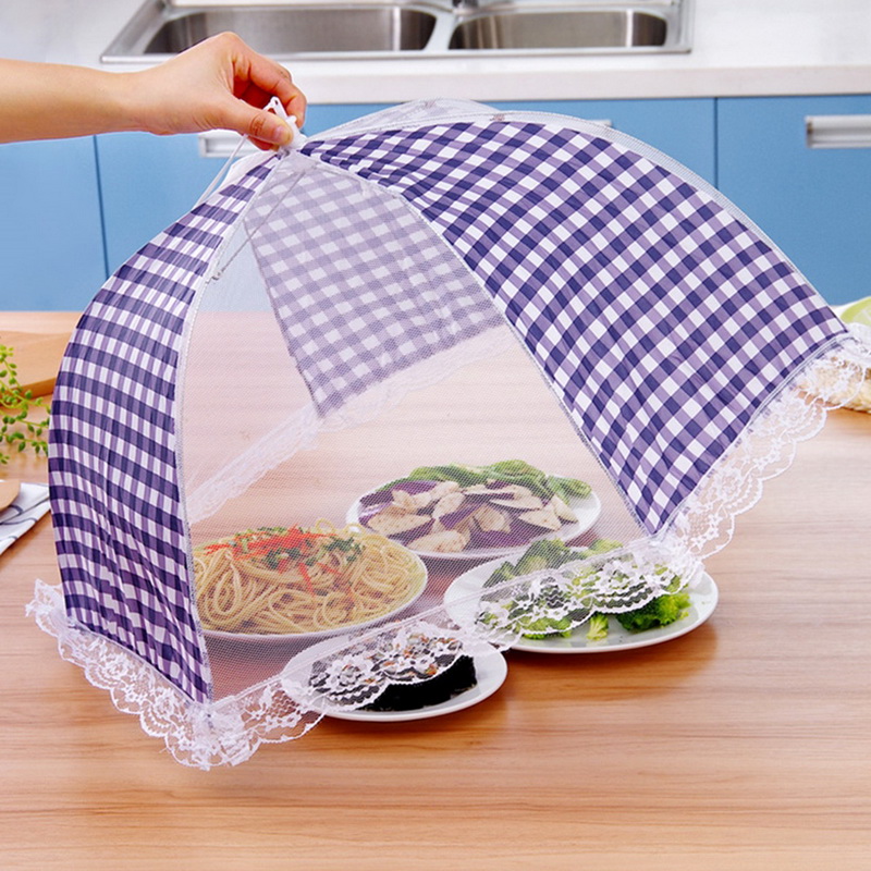 Køkken foldet mesh maddæksel anti fly myg paraply hygiejne gitter stil mad fad dæksel bbq picnic køkkenudstyr