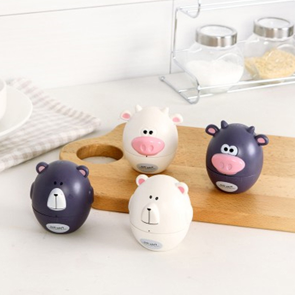 Cute Kitchen Timer for Cooking Cartoon Cow Timers Mechanical Manual Animal Shape Gadgets