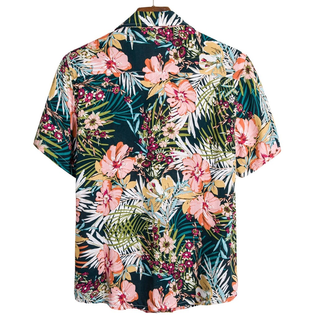 summer men Hawaiian shirts flower short sleeve Social camisa masculina men Plus Size shirt chemise homme