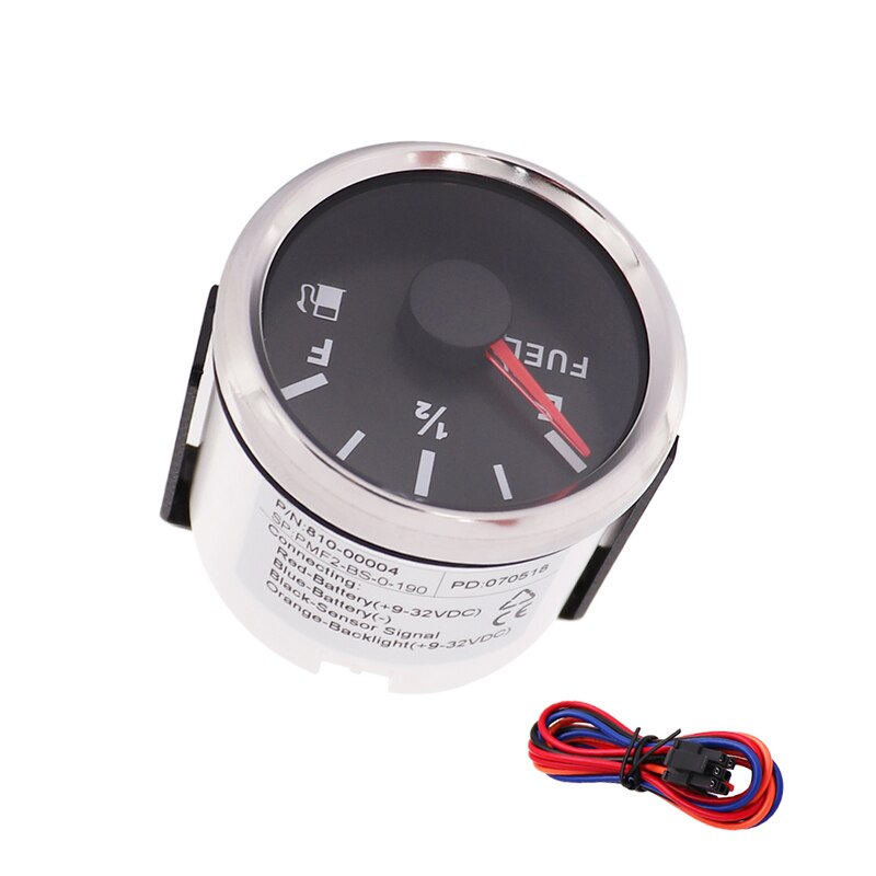 Universal 52mm Boat Fuel Level Meter 240-33ohm Gauge fit Motorcycle Car Boat Marine With Backlight 12V/24V