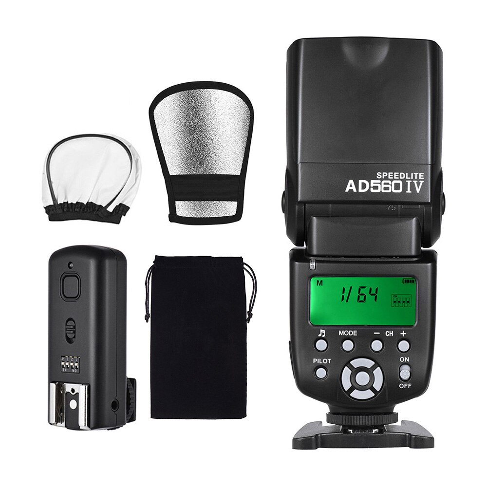 Andoer AD560 Iv 2.4G Wireless On-Camera Slave Speedlite Flash Light GN50 Met Trigger Diffuser Filters Kit Voor dslr Camera &#39;S