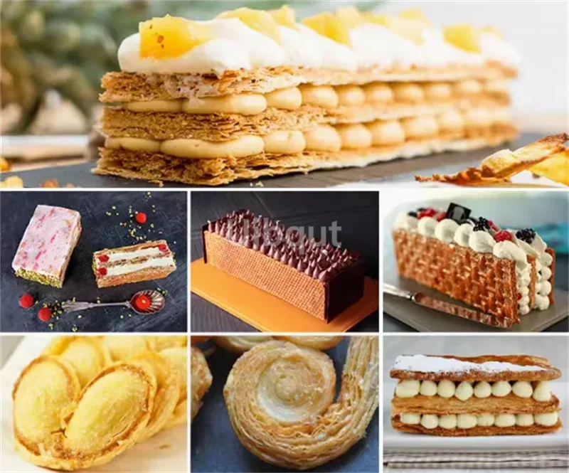 Bladerdeeg Bakplaat Mille Feuille Rechthoekige Gebakjes Bakvorm Geperforeerde Bakvorm Ovenschaal Brood Met Gat