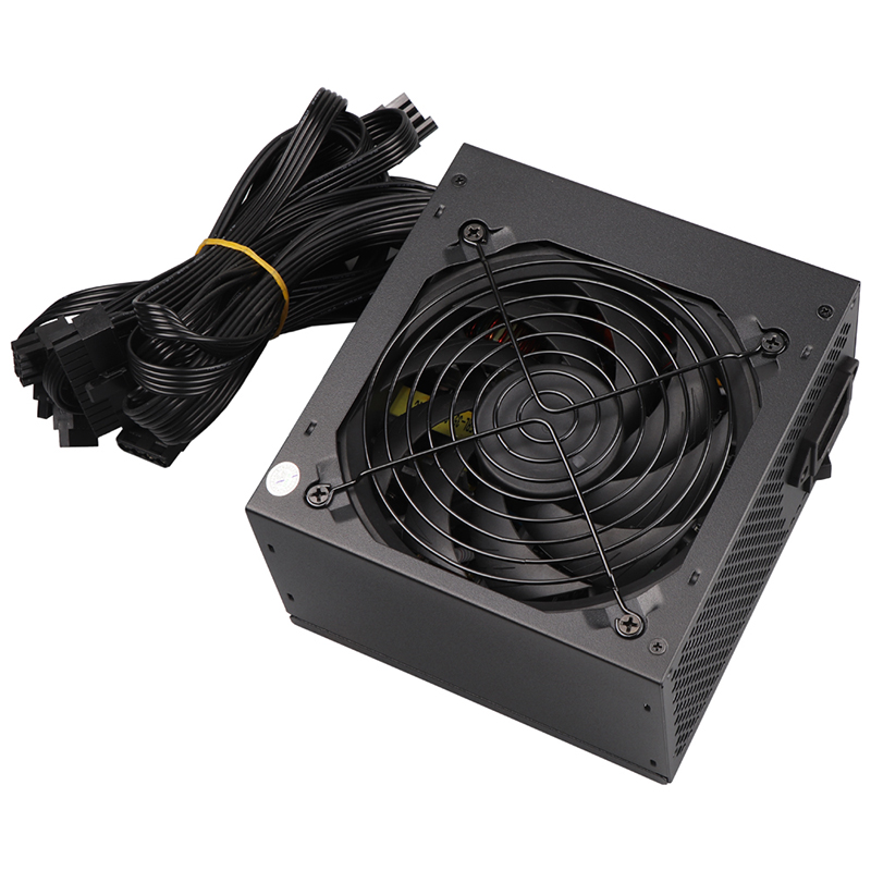 Fonte de alimentação 500W 80PLUS Gold ATX PC PSU não modular 110-230V 20 + 4PIN Ultra-silencioso adequado para jogos de servidor de computador desktop