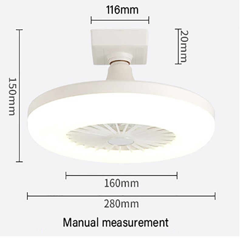 smart ceiling fan fans with lights no remote control bedroom decor ventilator lamp 28cm air Invisible Blades restroom E27 220V