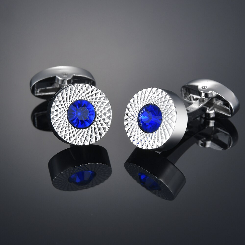 Mens Luxury Blue Crystal Cufflinks Suit Shirt Cuff Links Wedding Cufflink Jewelry Men&#39;s Accessories: 4