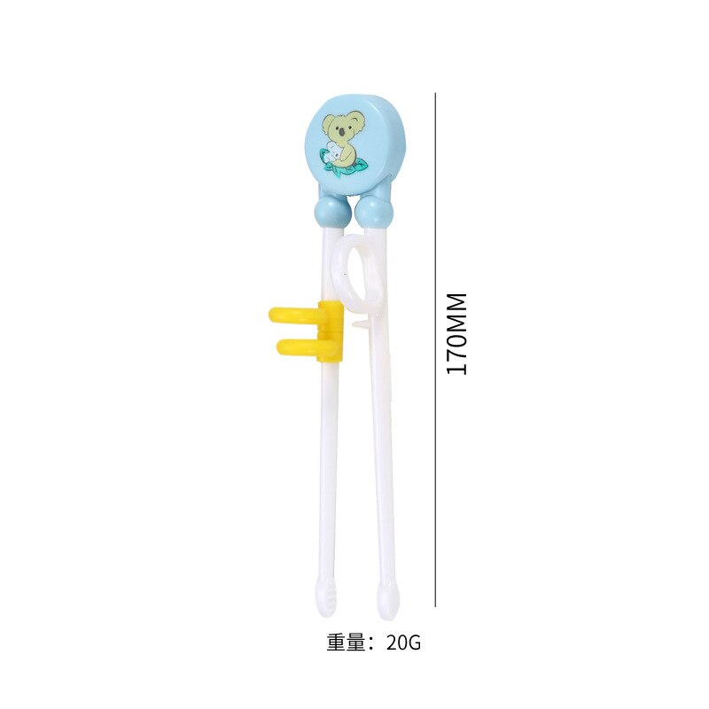 1Pair Chopsticks Plastic For Kids Cartoon Learning Chop Sticks Reusable Training Chopsticks Cute Children Tableware: koala-Blue