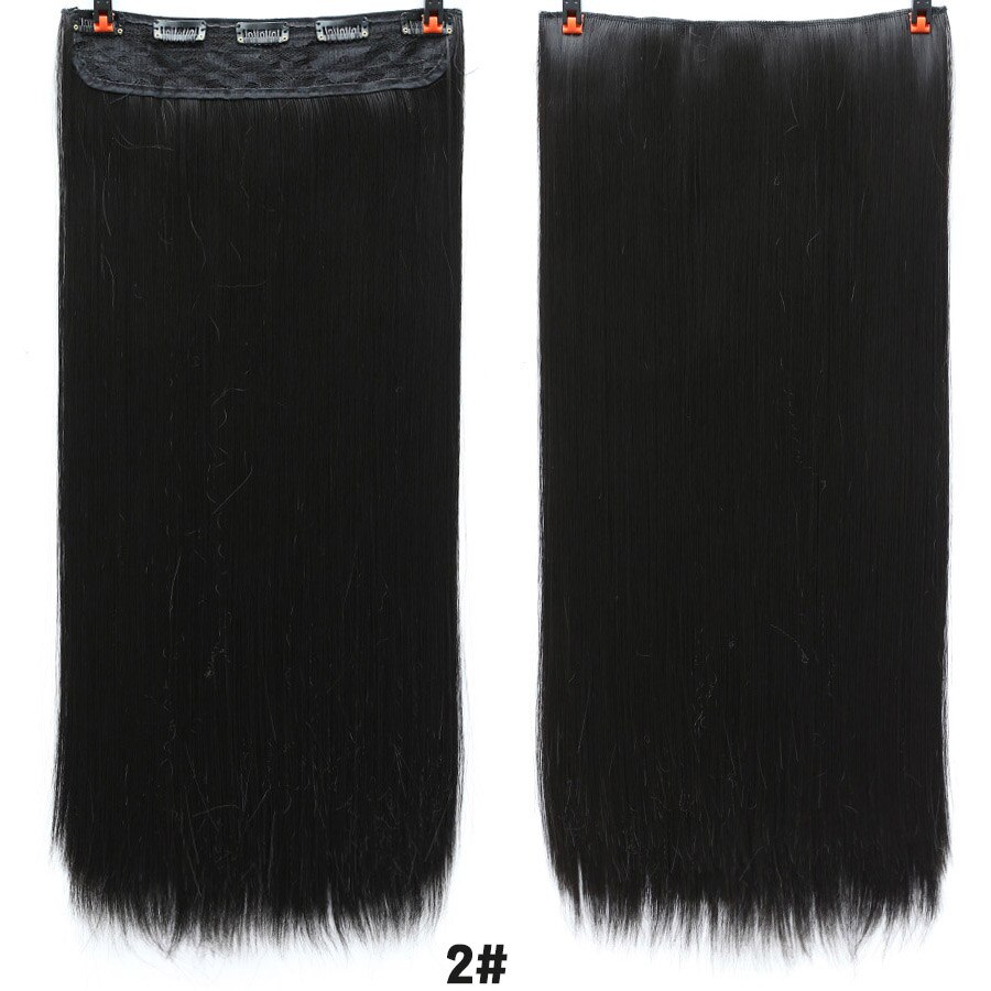 AILIADE-extensiones de cabello de 100cm con 5 pinzas, postizos resistentes al calor, peinados largos y rectos, pelo gris con Clip sintético: T1B / 613 / 50CM